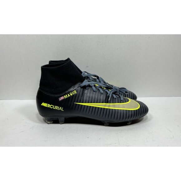 Nike Mercurial Victory VI DF FG AJ7650-991 Black Gray Volt Cleats Men’s Size 10 - Picture 1 of 8